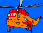 Disegno Elicottero di salvataggio  pitturato su lorenzo 7