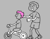Disegno Triciclo pitturato su hassan