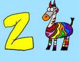 Disegno Zebra  pitturato su zoe