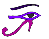 Disegno Occhio di Horus  pitturato su vero