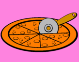 Disegno Pizza pitturato su Giada e greta