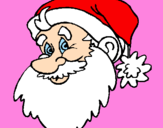 Disegno Faccione Babbo Natale  pitturato su agata