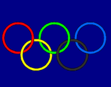 Disegno Anelli dei giochi olimpici  pitturato su jacopo nicoletti