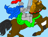 Disegno Cavaliere a cavallo pitturato su teo 12