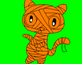 Disegno Mummia gatto scaraboechio pitturato su kujiuohygtredsfwqacnvmhuy