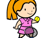 Disegno Ragazza che gioca a tennis  pitturato su carina