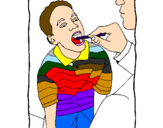 Disegno Ispezione della gola pitturato su  davide