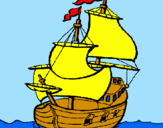 Disegno Barca  pitturato su andrea  f.