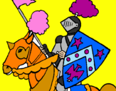 Disegno Cavaliere a cavallo pitturato su emi