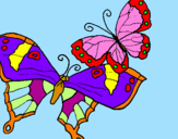 Disegno Farfalle pitturato su MATTEO  R.   (8  ANNI)