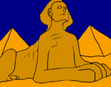 Disegno Sfinge pitturato su alex