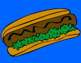 Disegno Hot dog pitturato su kiki