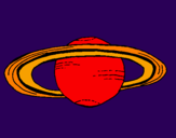 Disegno Saturno pitturato su Nicola