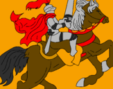 Disegno Cavaliere a cavallo pitturato su stefano s