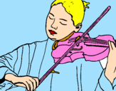 Disegno Violinista  pitturato su bea2003