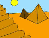 Disegno Piramidi pitturato su sara