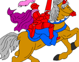 Disegno Cavaliere a cavallo pitturato su GIADA