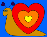 Disegno Lumachina cuore  pitturato su ANNALISA