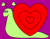 Disegno Lumachina cuore  pitturato su elisa 456