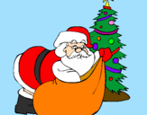 Disegno Babbo Natale che consegna i regali pitturato su giorgia22