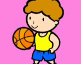 Disegno Giocatore di pallacanestro  pitturato su k-otic