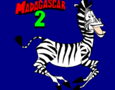 Disegno Madagascar 2 Marty pitturato su cavallo