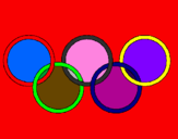 Disegno Anelli dei giochi olimpici  pitturato su linda