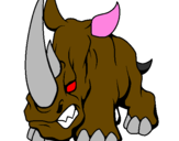 Disegno Rinoceronte II pitturato su cattivosauro