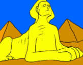 Disegno Sfinge pitturato su FEDERICO