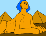 Disegno Sfinge pitturato su simone bencivenga
