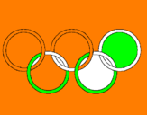 Disegno Anelli dei giochi olimpici  pitturato su francesco