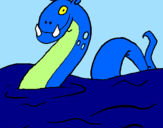 Disegno Mostro di Loch Ness  pitturato su tommaso c