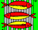 Disegno Pesce pitturato su ARES