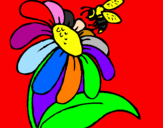 Disegno Margherita con ape  pitturato su ludo