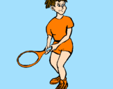 Disegno Ragazza che gioca a tennis  pitturato su Sara