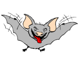 Disegno Pipistrello con la lingua fuori  pitturato su paolo