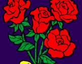 Disegno Mazzo di rose  pitturato su xairo