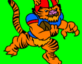 Disegno Giocatore tigre  pitturato su tigre erra