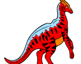 Disegno Parasaurolophus a strisce  pitturato su nadia