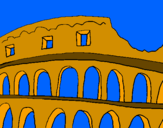 Disegno Colosseo pitturato su giulia