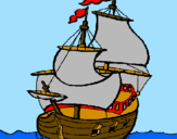 Disegno Barca  pitturato su ilaria