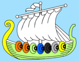 Disegno Barca vikinga  pitturato su manuel