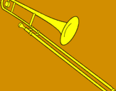 Disegno Trombone  pitturato su lorenzo