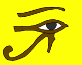 Disegno Occhio di Horus  pitturato su Gabriele