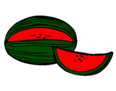 Disegno Melone  pitturato su kiara