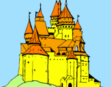 Disegno Castello medievale  pitturato su davide
