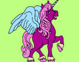 Disegno Unicorno con le ali  pitturato su anónimo