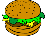 Disegno Hamburger completo  pitturato su corrado