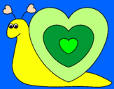 Disegno Lumachina cuore  pitturato su emma