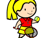 Disegno Ragazza che gioca a tennis  pitturato su margot